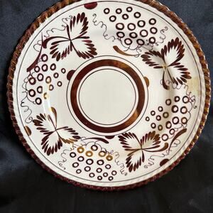 Antique Copper luster ware Gray's Pottery Stroke-on-Trent England 8” Saucer